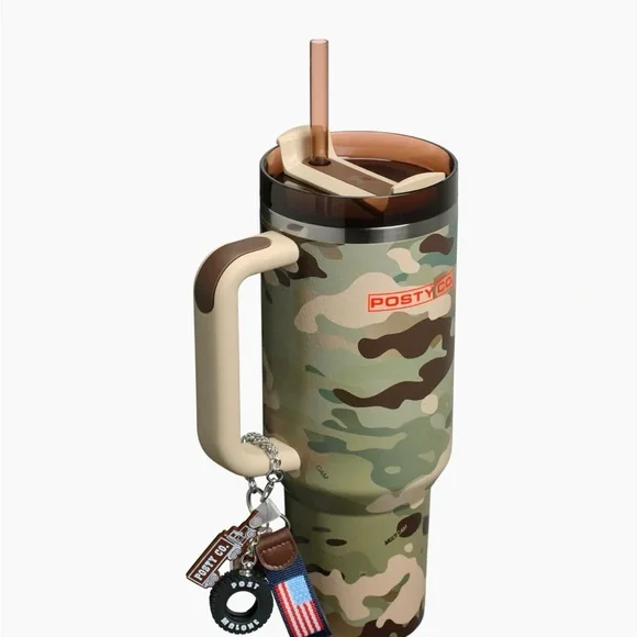 NWT Stanley 1913 Post Malone Collab Camo Insulated Mug with Handle & keychain - Picture 2 of 11